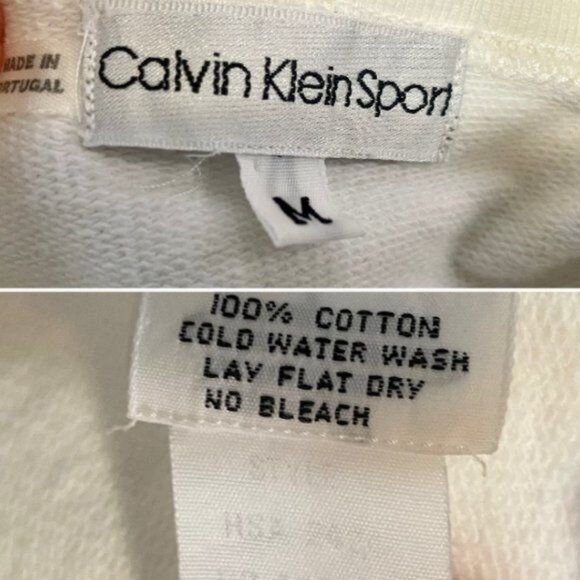 1960s Calvin Klein Varsity Sports Sweater with CK crest size M off white vintage - Picture 8 of 10